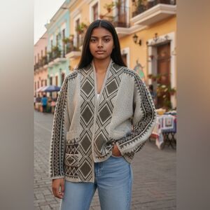 Olive Green, brown and grayish beige in color Lucky Brand Sweater